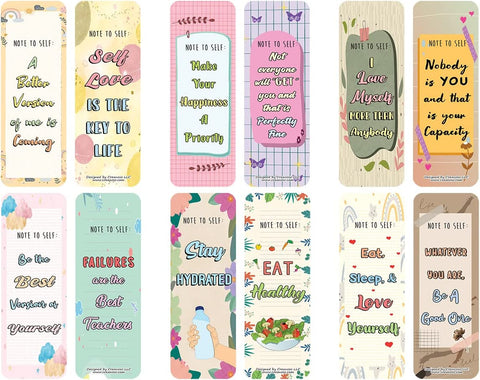 Note to Self: Positive Self Reminders Bookmarks (5-Sets X 6 Cards)