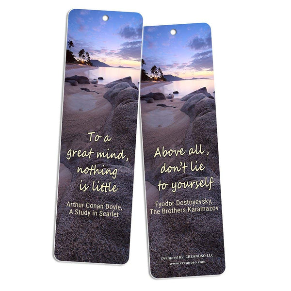 Creanoso Classic Literary Inspirational Quotes Bookmarks (60-Pack) - Bibliophile Gifts - Assorted