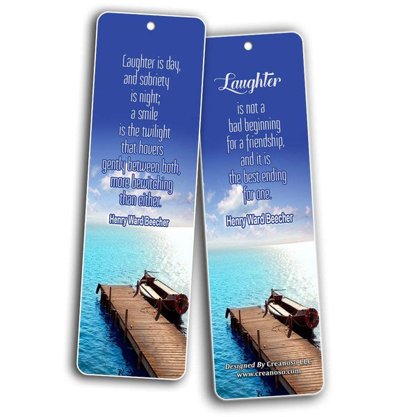 Creanoso Inspirational Sayings Bookmarks (12-Pack) - Laughter and Joy Quotes - Positive Words
