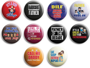 I Am A Great Father Pinback Buttons (1-Set X 10 Buttons)