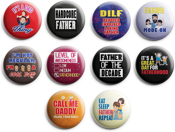 I Am A Great Father Pinback Buttons (1-Set X 10 Buttons)