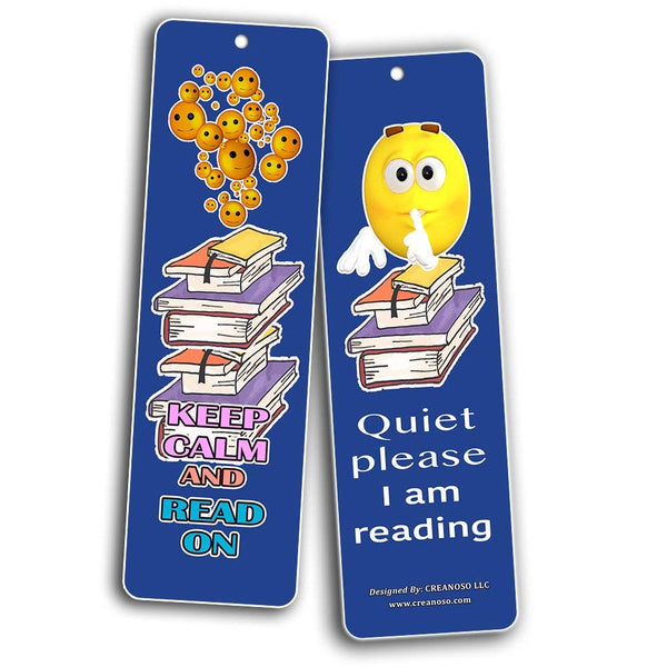Creanoso Smiley Face Bookmarks Cards for Kids (60-Pack)- Emoji Emoticon Bookmarker - Books Reading Rewards Incentives For Kids Boys Girls Classroom Supplies - Best Party Favors - Stocking Stuffer Gift