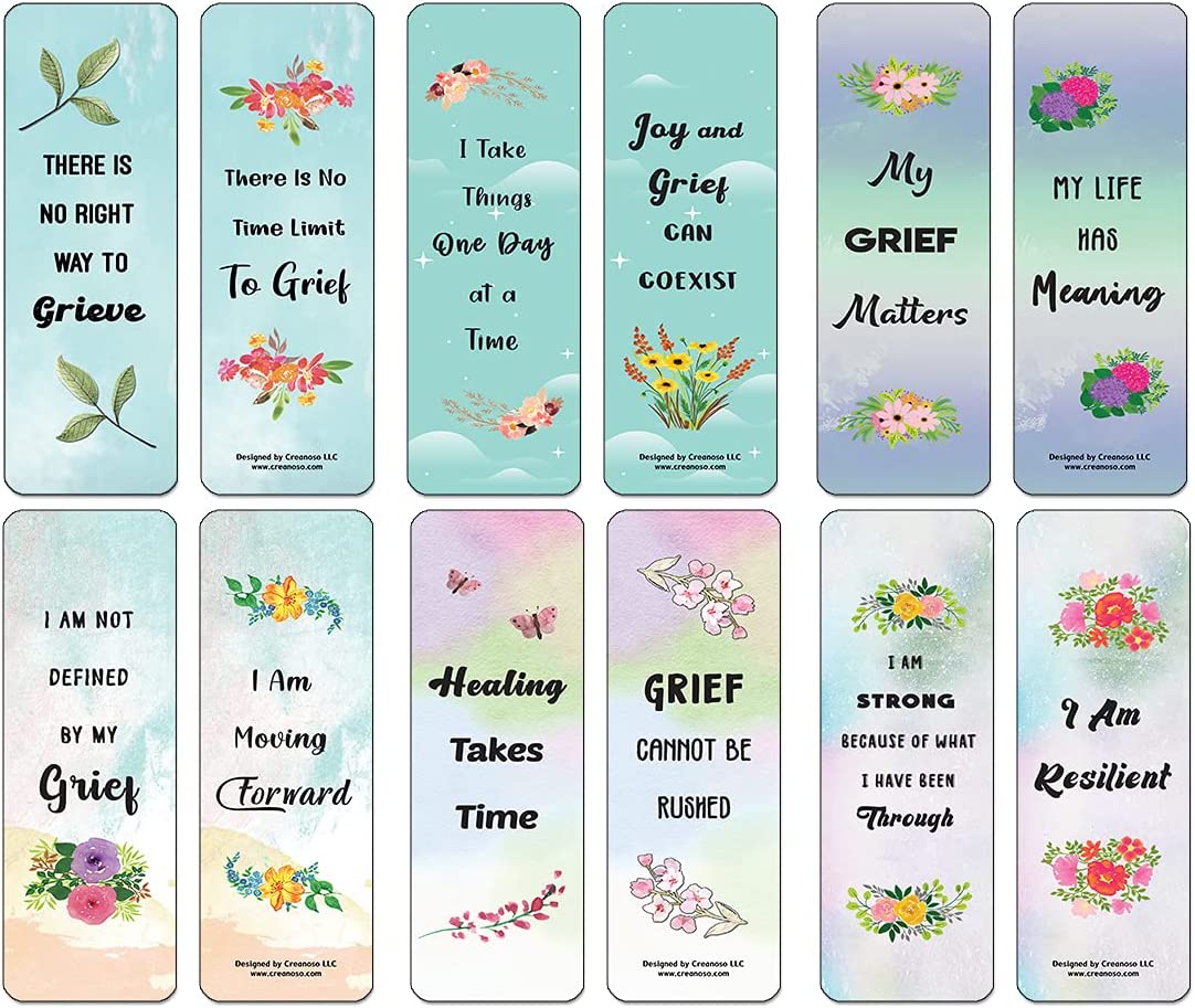 Grief Affirmations Bookmarks (2-Sets X 6 Cards)