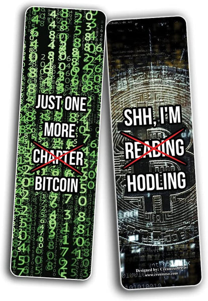 Funny Cryptocurrency Bookmarks Cards (2-Sets X 6 Cards)