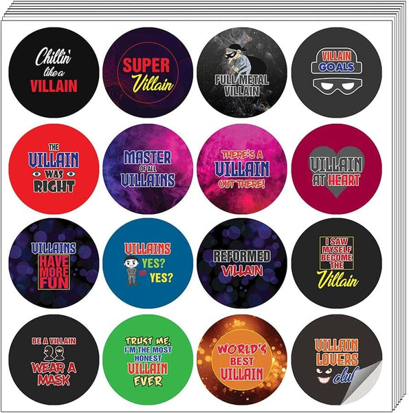 Funny Villainous Sayings Stickers (10 Sets X 16 Designs)
