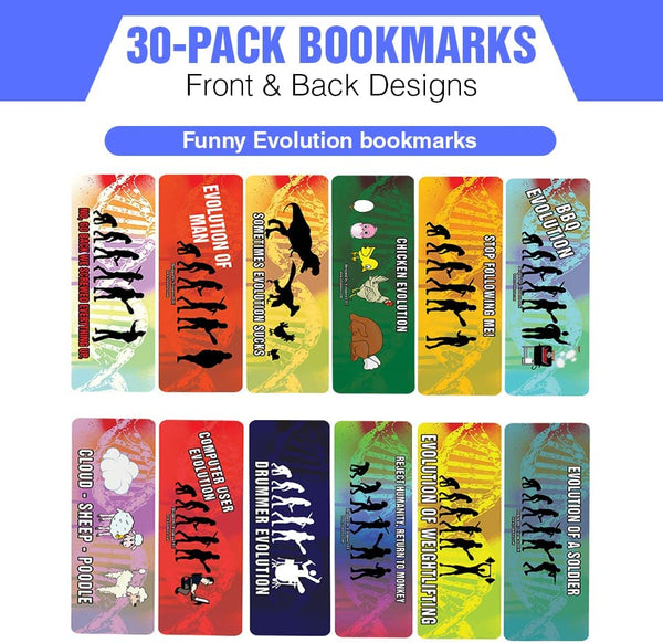 Funny Evolution bookmarks (5-Sets X 6 Cards)