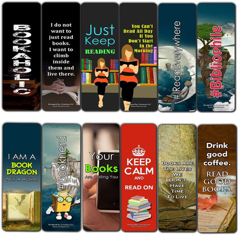Creanoso Bookaholic Bookmark Cards (30-Pack) Ã¢â‚¬â€œ Inspiring Inspirational Bookmarker Cards Set - Premium Stocking Stuffers Gifts for Bookworms, Book Lovers, Bibliophiles Ã¢â‚¬â€œ Great Stocking Stuffers Gifts