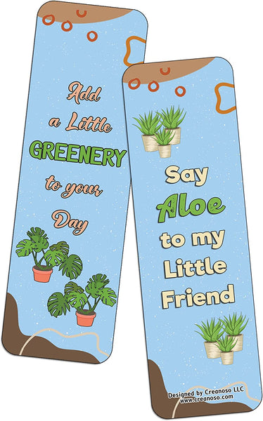 Creanoso Funny Plant Life Quotes Bookmarks (2-Sets X 6 Cards) â€“ Daily Inspirational Card Set â€“ Interesting Book Page Clippers â€“ Great Gifts for Adults and Teens