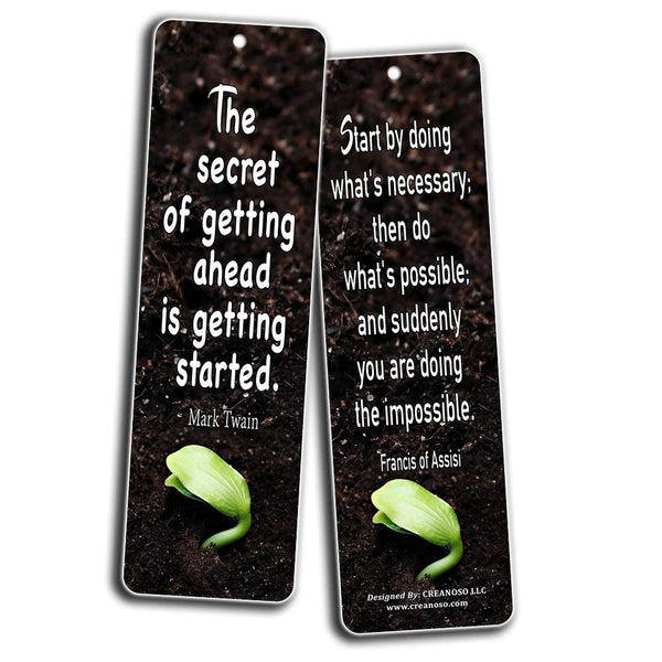 Creanoso Inspirational Bookmarks Card - Inspiring Quotes About Life Cards - Premium Set