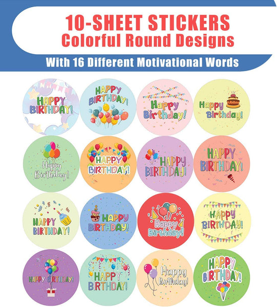 Happy Birthday Stickers (10-Sheet)