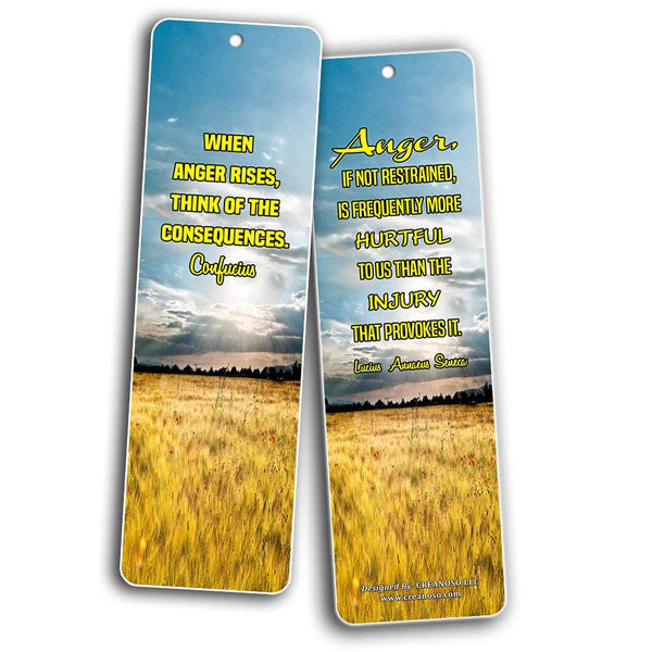 Creanoso Inspirational Bookmarks Cards - Anger Management & Forgiveness Quotes (60-Pack) - Best Set