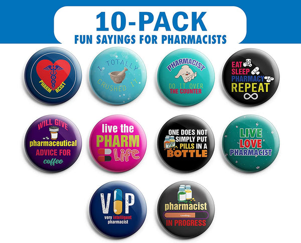 I am a Pharmacist Pinback Buttons (1-Set X 10 Buttons)