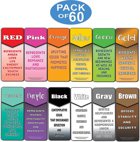 Colors and Their Meanings Bookmarks (10-Sets X 6 Cards)