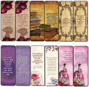 Reading Gifts for Women (30-Pack) - Bookmark Cards Jane Austen Mr Darcy Elizabeth Bennet Bookclub Reader Stocking Stuffers - Floral Flowers Romantic Party Favors