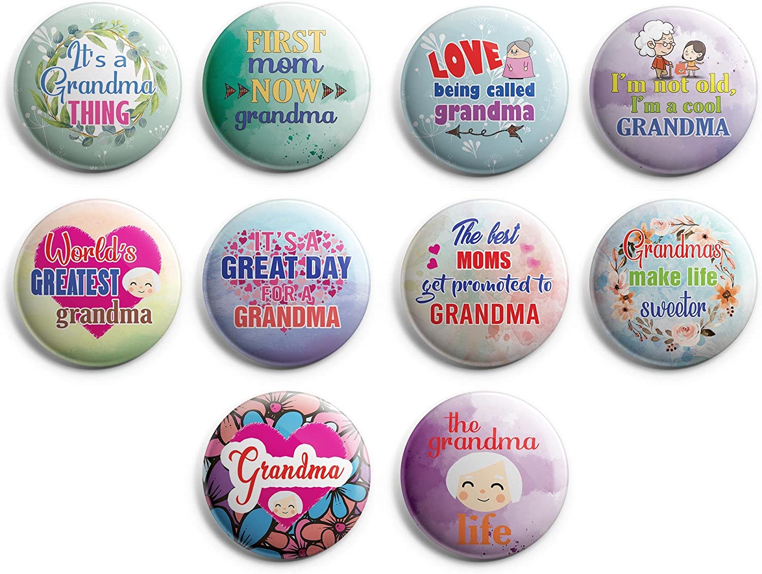 I Am A Sweet Grandmama Pinback Buttons (1-Set X 10 Buttons)
