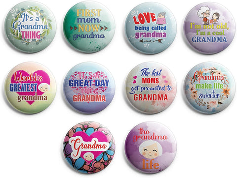 I Am A Sweet Grandmama Pinback Buttons (1-Set X 10 Buttons)