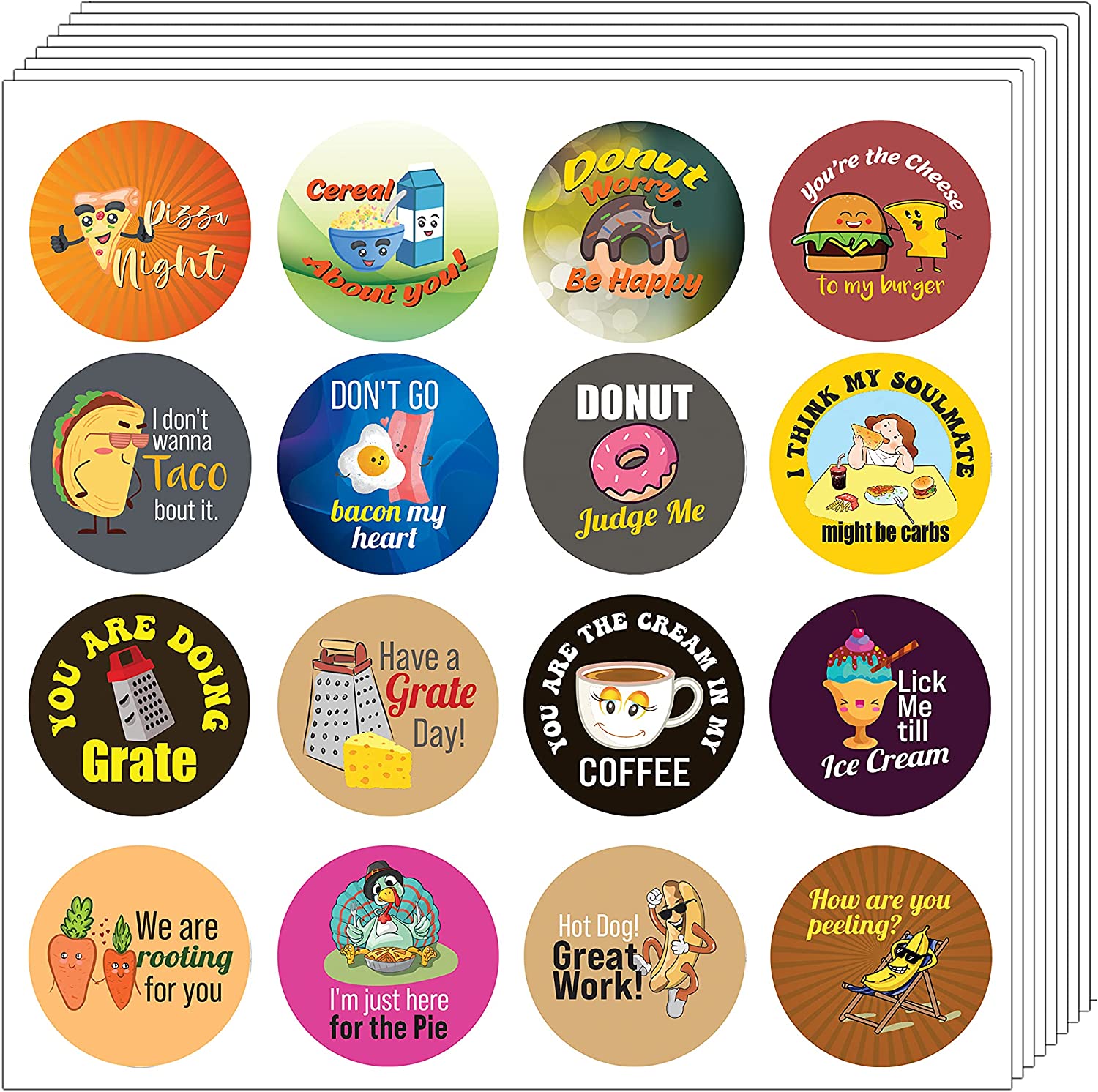 Funny Meal Sticker (5 Sets X 16 Designs)
