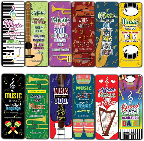 Creanoso Musical Quotes Bookmark (30-Pack) Ã¢â‚¬â€œ Cool Music Inspiring Inspirational Sayings for Musicians Ã¢â‚¬â€œ Music Giveaways Collection Bulk Set Ã¢â‚¬â€œ Men, Women, Teens, Employees Book Reading Rewards Gifts