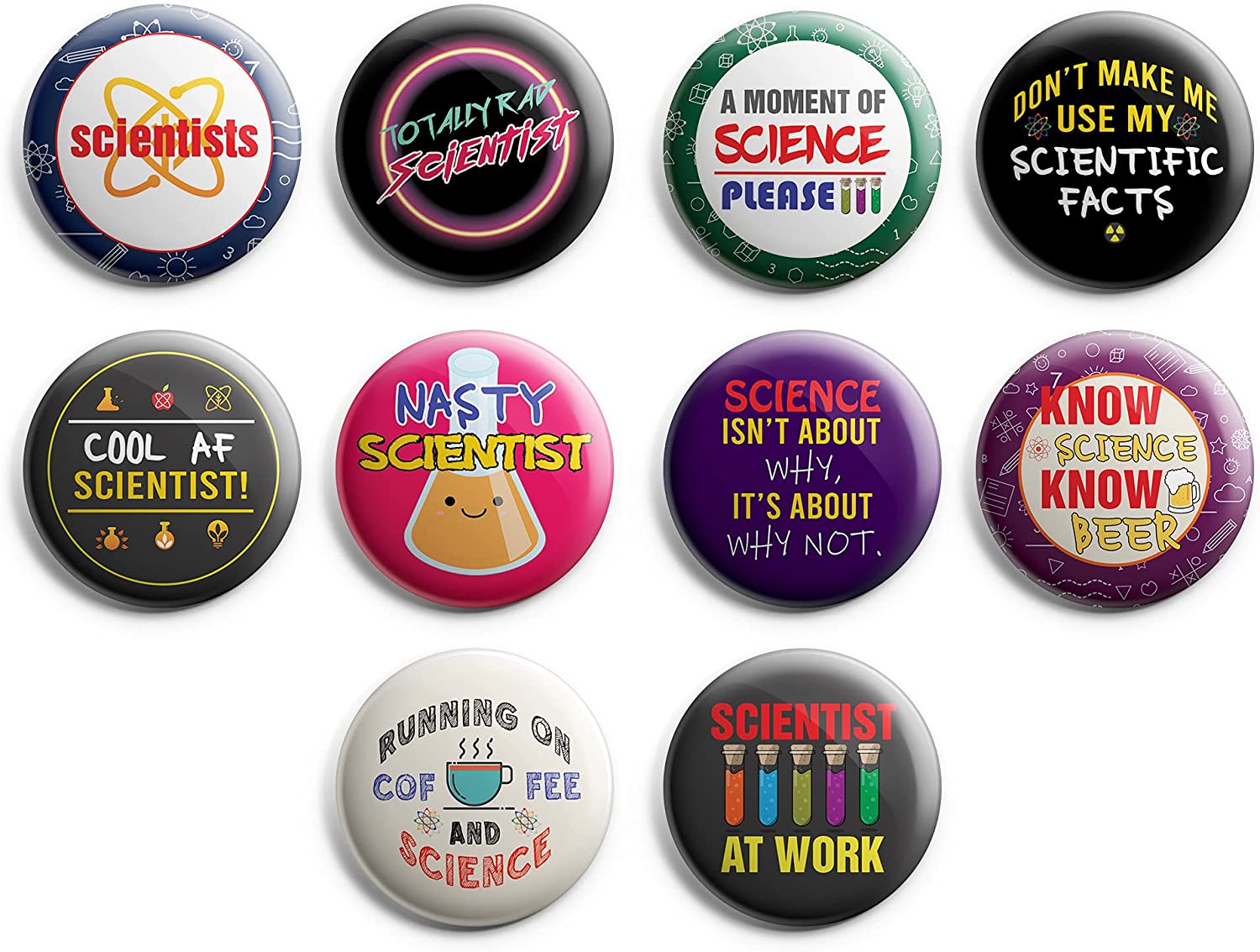 I am a Scientist Pinback Buttons (1-Set X 10 Buttons)