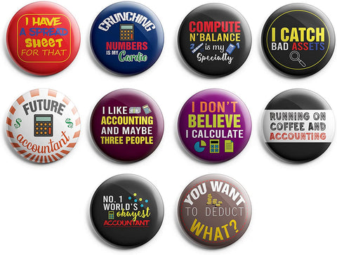 I am an Accountant Pinback Buttons (1-Set X 10 Buttons)