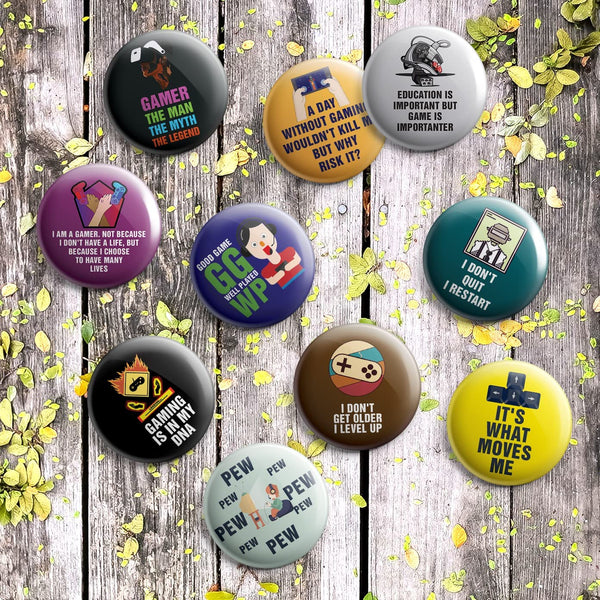 I am a Gamer Series 2 Button Pins (1-Set X 10 Buttons)