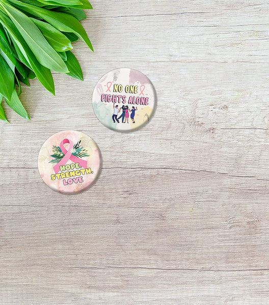 Creanoso Breast Cancer Awareness Pin Buttons (1-Set X 10 Buttons) - Stocking Stuffers Premium Quality Gift Ideas for Children, Teens, & Adults - Corporate Giveaways & Party Favors