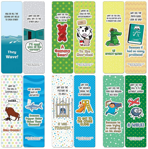 Creanoso Jokes for Kids Series Bookmarks Cards - Series 1 (60-Pack) - Premium Quality Gift Ideas for Children, Teens, & Adults for All Occasions - Stocking Stuffers Party Favor & Giveaways