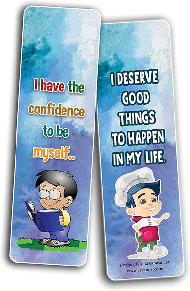 Building Confidence in Kids Bookmarks (12-Pack) Premium Quality Gift Ideas for All Occasions - Stocking Stuffers Party Favor & Giveaways