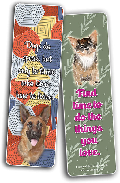Creanoso Dog Lover Quotes Bookmarks (5 Sets x 6 Cards) â€“ Daily Inspirational Card Set â€“ Interesting Book Page Clippers â€“ Great Gifts for Kids and Teens
