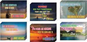 Creanoso Sea Travel Inspirational Sayings Postcards (60-Pack) â€“ Sea Adventures Greeting Card Giveaways for Travelers, Adventurers, Explorers, Adult Men & Women â€“ Employee Incentive Rewards