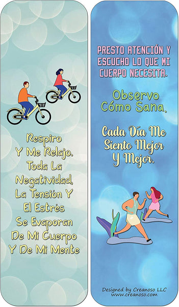 Creanoso Spanish Afirmaciones Positivas Bookmarks Cards Series 3 (12-Pack)- Positividad Corporal