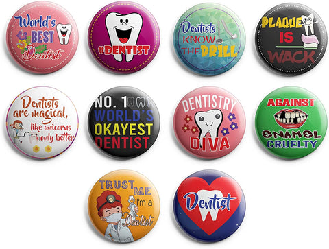 I am a Dentist Pinback Buttons (1-Set X 10 Buttons)