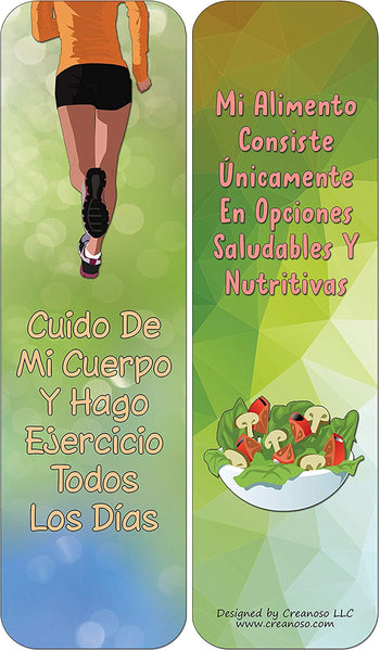 Creanoso Spanish Afirmaciones Positivas Bookmarks Cards Series 3 (12-Pack)- Positividad Corporal