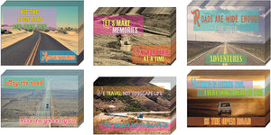 Creanoso Inspirational Sayings Land Travel Postcards (60-Pack) - Great Premium Greeting Card Giveaways for Travelers â€“ Card Stock for Tourists, Adult Men & Women, Teens - Assorted Set Collection