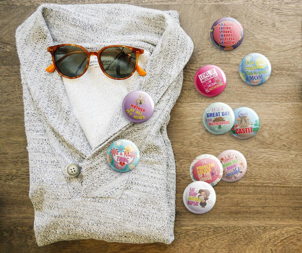 I Am A Caring Mother Pinback Buttons (1-Set X 10 Buttons)