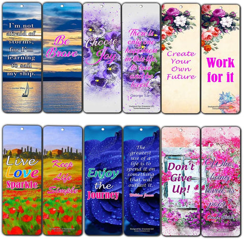 Creanoso Inspiring Sayings Quotes Bookmarks for Women (30-Pack) Ã¢â‚¬â€œ Reader Gifts for Female Readers Ã¢â‚¬â€œ Stocking Stuffers Gift for Women, Ladies, Girls Ã¢â‚¬â€œ Professor Gift