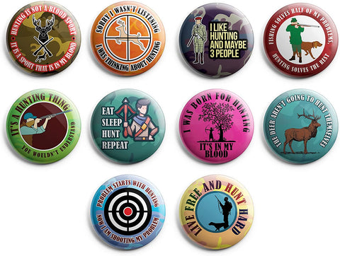 Hunting Button Pins (1-Set X 10 Buttons)