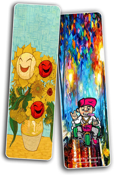 Funny Famous Paintings Bookmarks Cards (10-Sets X 6 Cards)