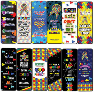 Creanoso Autism Seeing The World From A Different Angle Cards (12-Pack) Bookmarker Cards Bulk Set - Premium Gift for Teens, Men & Women - Book Reading Incentives Rewards