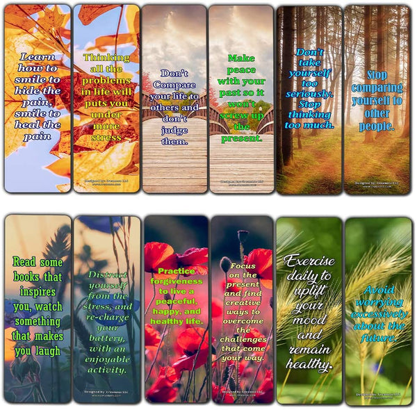 Creanoso How to be happy Despite of Circumstances Bookmarks (60-Pack) ÃƒÂ¢Ã¢â€šÂ¬Ã¢â‚¬Å“ Inspirational Quote Sayings Bookmarker Cards - Awesome Page Marker Set ÃƒÂ¢Ã¢â€šÂ¬Ã¢â‚¬Å“ Premium Gift for Men & Women, Adults, Teens