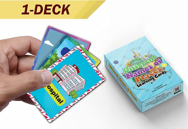 Different Names of Places Learning Cards (1-Deck X 54 Cards)