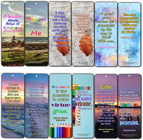 Creanoso Act of Kindness Quotes Bookmarks for Women (30-Pack) Ã¢â‚¬â€œ Reader Gifts for Female Readers Ã¢â‚¬â€œ Stocking Stuffers Gift for Women, Ladies Ã¢â‚¬â€œ Professor Gift