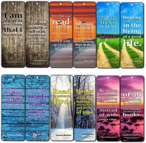 Creanoso Inspiring Sayings Avid Reading Bookmarks (30-Pack) Ã¢â‚¬â€œ Stocking Stuffers Gift for Bibliophiles, Book Worms, Book Lovers, Young Professionals Ã¢â‚¬â€œ Party Supplies Ã¢â‚¬â€œ Book Club Readers