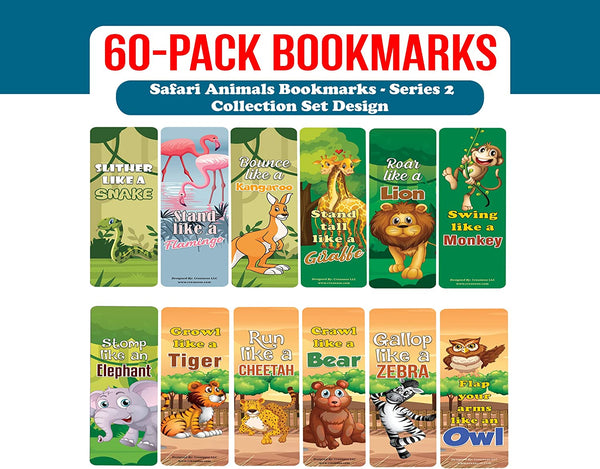 Safari Animals Bookmarks - Series 2 (10-Sets X 6 Cards)