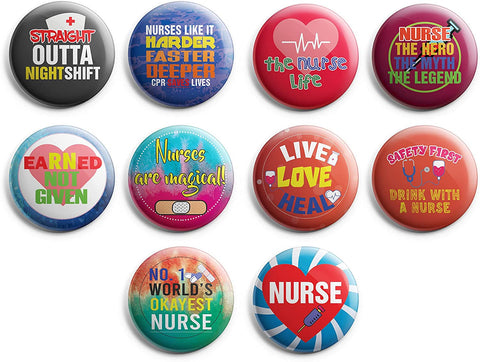 I am a Nurse Pinback Buttons (1-Set X 10 Buttons)