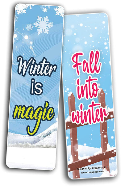 Creanoso Winter Bookmarks Bookmarks (5-Sets X 6 Cards) â€“ Daily Inspirational Card Set â€“ Interesting Book Page Clippers â€“ Great Gifts for Adults and Teens
