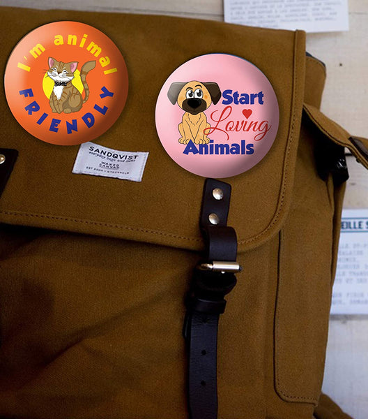 Stop Animal Abuse Pinback Buttons (10 Pack)