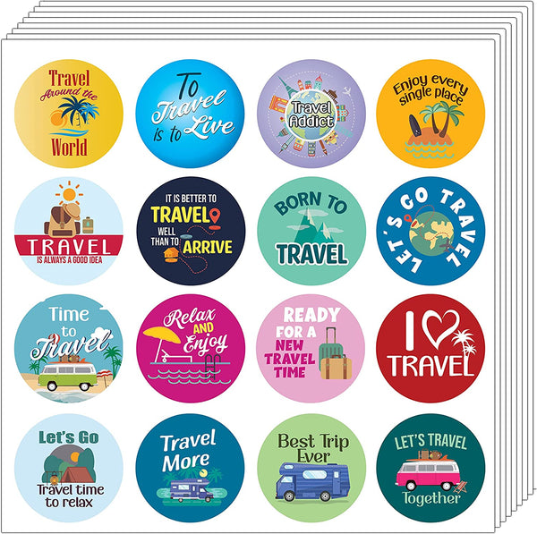 Creanoso Travel Goals Sticker (20 Sets X 16 Designs) â€“ Sticker Card Giveaways for Kids â€“ Awesome Stocking Stuffers Gifts for Boys & Girls â€“ Classroom Home Rewards Enticements