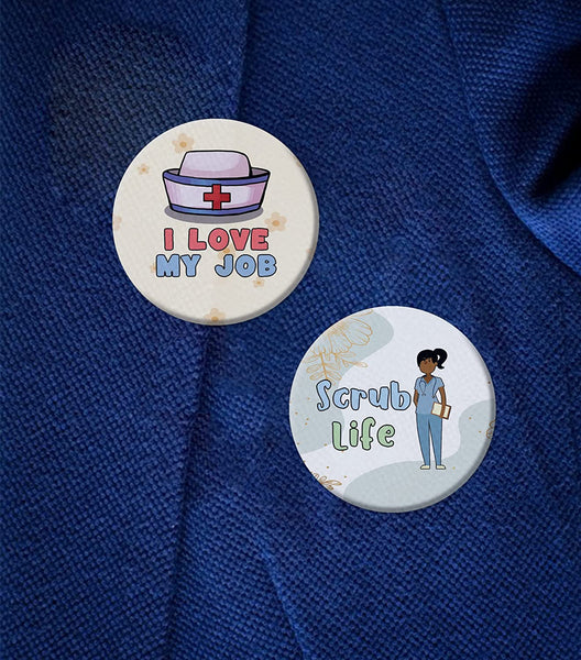 Creanoso Nurse Life Pinback Buttons (1-Set X 10 Buttons) - Stocking Stuffers Premium Quality Gift Ideas for Children, Teens, & Adults - Corporate Giveaways & Party Favors