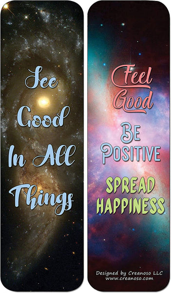 Creanoso Galaxy Motivational Bookmarks Cards Series 3 (60-Pack) - Premium Quality Gift Ideas for Children, Teens, & Adults for All Occasions - Stocking Stuffers Party Favor & Giveaways